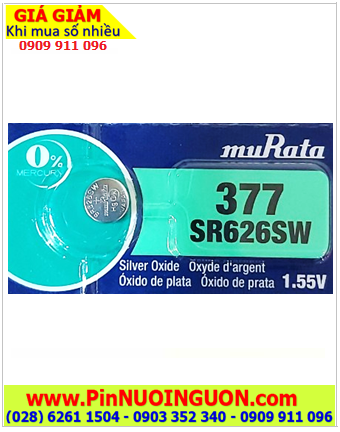 MuRata SR626SW _Pin 377; Pin đồng hồ 1.55v Silver Oxide MuRata SR626SW _Pin 377